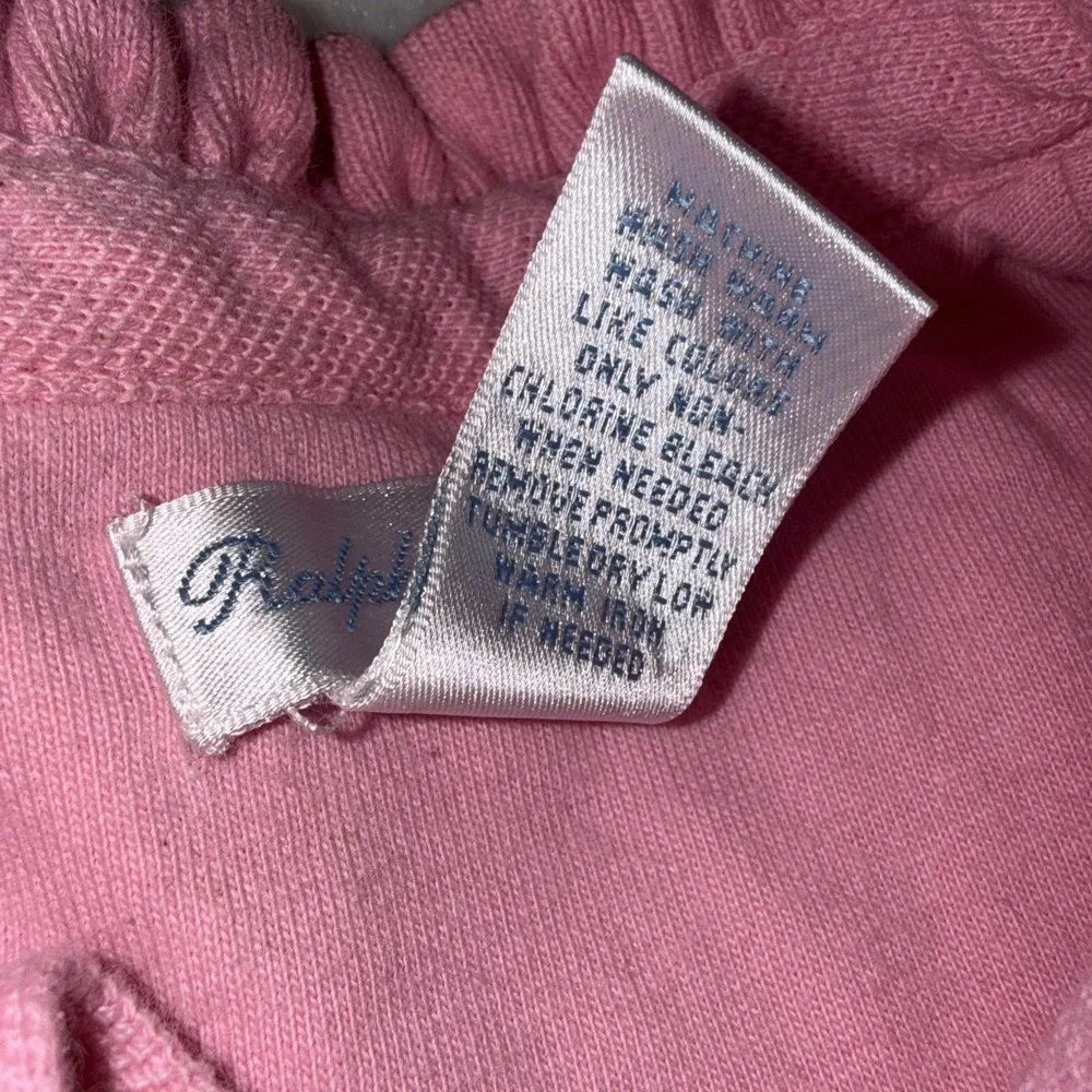 Ralph Lauren Baby Girl Pink Ruffle Collar Footed Pajama Outfit Cotton Sleeper 9M